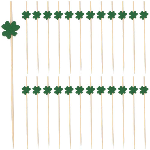 100 Unidades De Madeira Shamrock Para Cocktail E 1