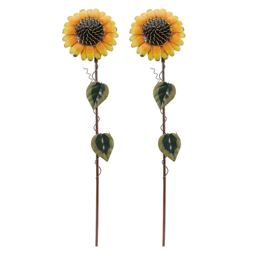 2 Sonnenblumen Gartenstäbe Eisen Für Außenbereich