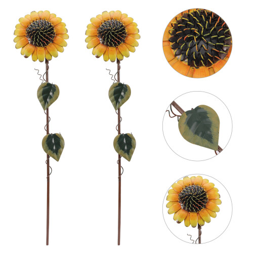 2 Sonnenblumen Gartenstäbe Eisen Für Außenbereich 1