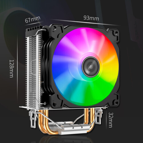 De Ventoinha Arrefecimento Cpu 12V Rgb Computador Preto 1