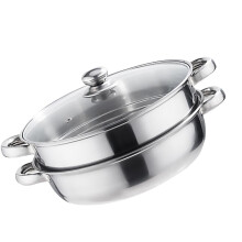 Multifunktioneller Dampfgarer Zweischichtig 28 Cm Silber