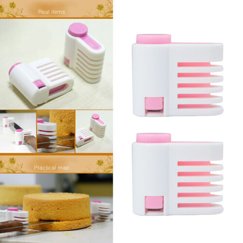 4 Pezzi Torta Regolabile 5 Strati Con Guida Uniforme (Rosa) 1