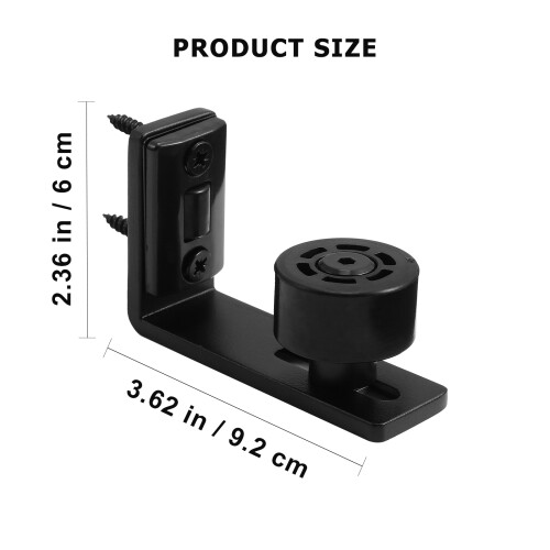 Durable Black Metal Barn Door Floor Guide with Adjustable Roller 1
