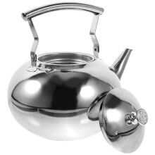 Silver Stainless Steel Tea Pot with Strainer for Kitchen Use