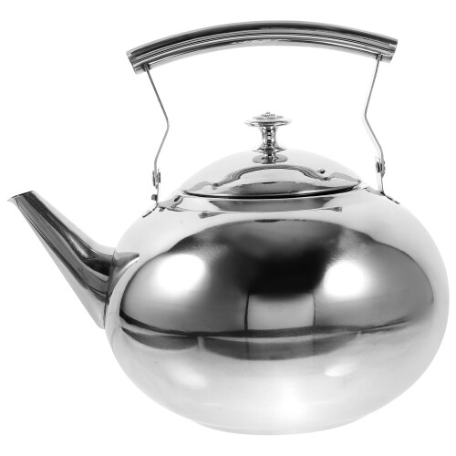 Silver Stainless Steel Tea Pot with Strainer for Kitchen Use 2