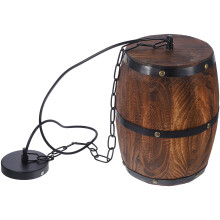 Kaffeefarbene Holz Fass Pendelleuchte Vintage Bar Deckenleuchte