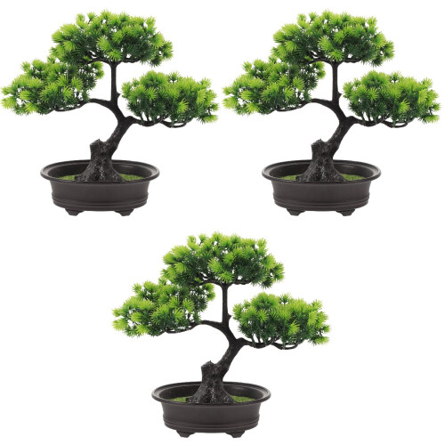 3 Unidades Árvore Bonsai Artificial Vaso Para Casa 2