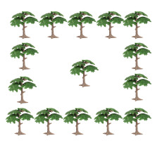 15 Unidades Árvores Plástico Verde Para Micro Paisagem