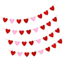 4 Pcs Valentine Banner Garland Pre-Assembled Valentines Day Decor