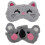 2Pcs Cute Plush Cartoon Eye Covers Adjustable Comfortable Blindfolds 1