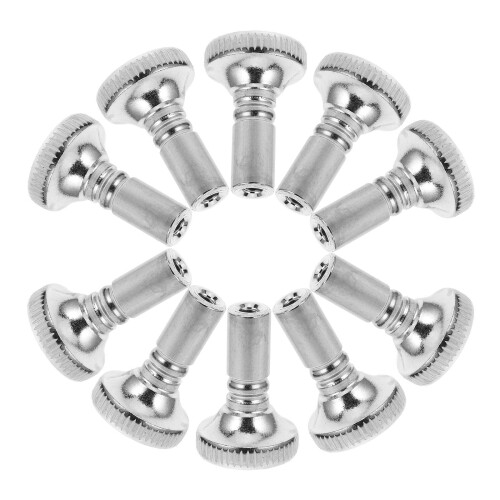 10Pcs Silver Iron Lamp Turn Switch Knobs Durable Screw-on Replacement