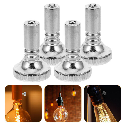 10Pcs Silver Iron Lamp Turn Switch Knobs Durable Screw-on Replacement 2