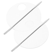 2 Sets Make-uppalet Nagelkunst Acryl Cosmetisch Mengen Spatel