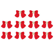 10Pcs Nail Art Studs Red Alloy Bowknot Nail Decorations for Girls