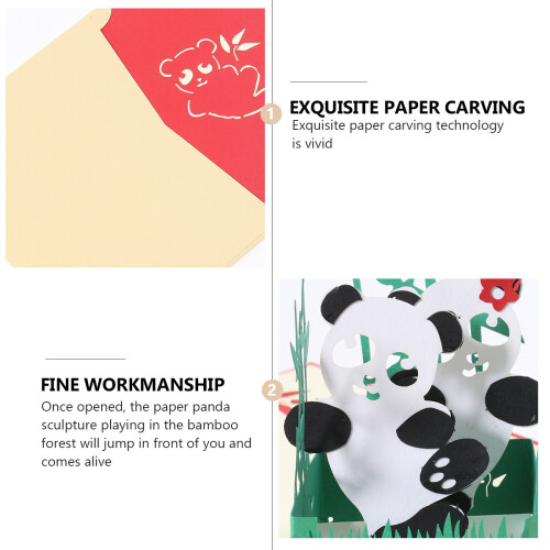 1 3D Panda Pop-Up Escultura Papel 1