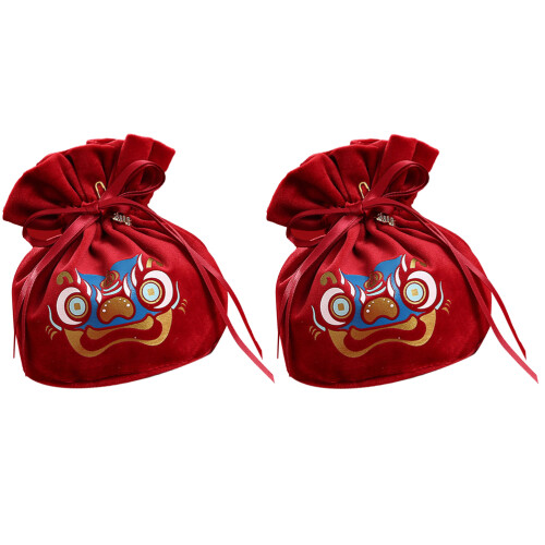 2St Decoratieve Rood Stoffen Candy Pouch, Handige Bruiloft Accessoire
