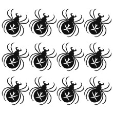 12Pcs Halloween Spider Coasters Nonwoven Black Party Decorations