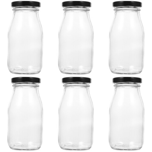 6St Glasflasche Mit Deckel 250Ml Trinkbehälter 1