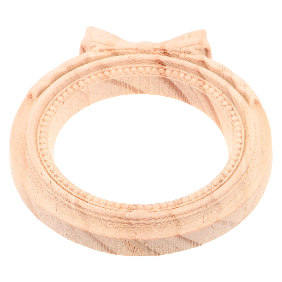 2 Sztuki Vintage Rama Na Drewniana Z Reliefem OkrąGłE ŚCienne-image