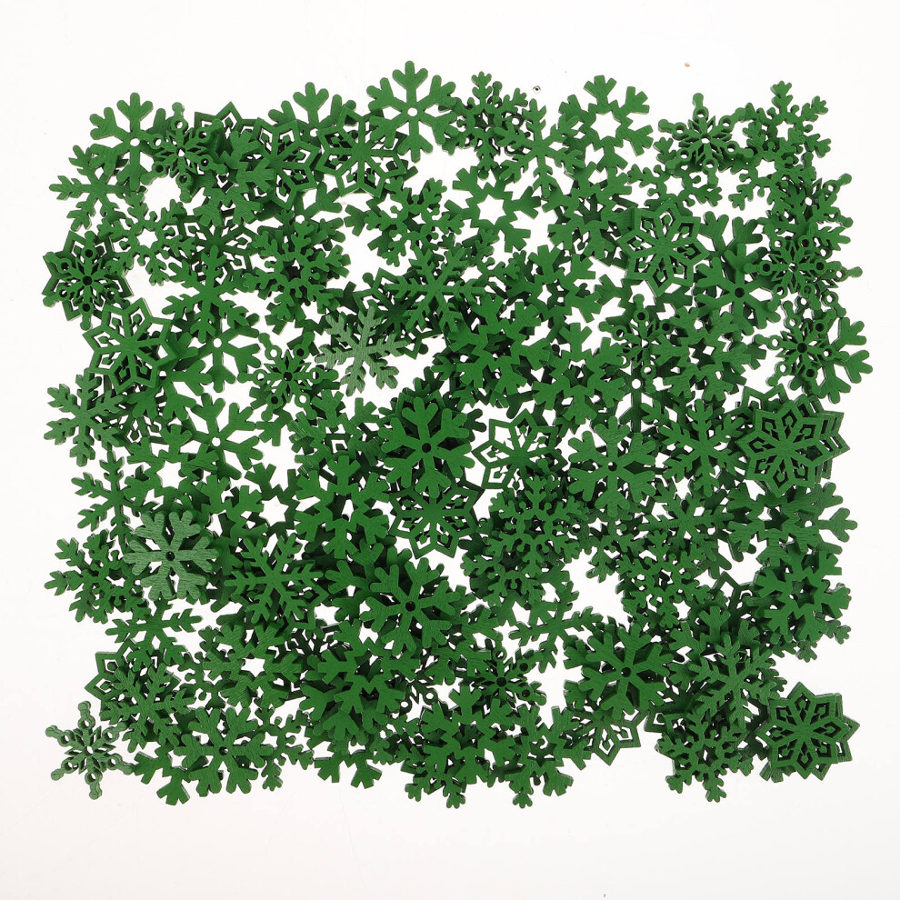 750 Sztuk Drewnianych OzdóB Choinkowych W ŚNieżYnki Zielone-image