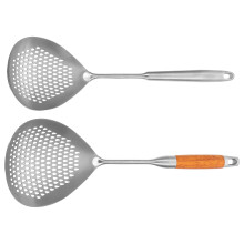 4Pcs Slotted Ladle Spoon Long Handle for Frying Pasta & Food Straining