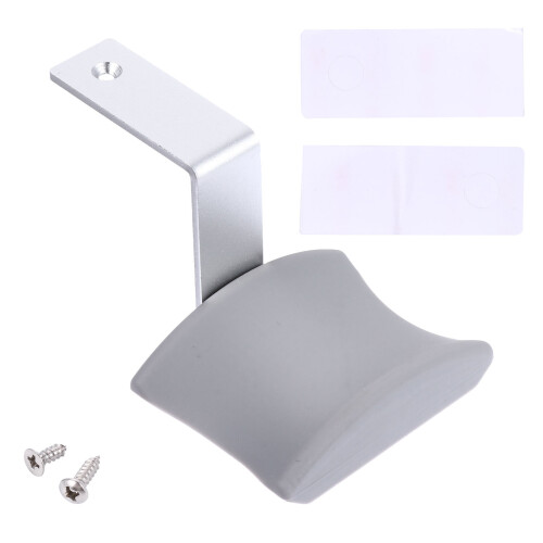 Grey Headset Mount with Adhesive Headphone Holder for Desk