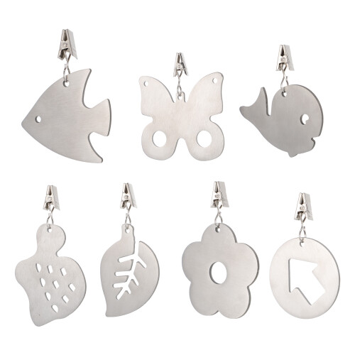 7pcs Windproof Table Skirt Clips Stainless Steel Table Weights Hangers 2
