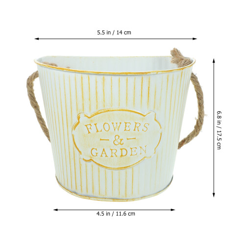 Wall Hanging Flowers Planter Vintage White Iron 1pack 1