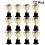 12 Unidades Mini Troféu Plástico Com Base Preta Para Festas 6