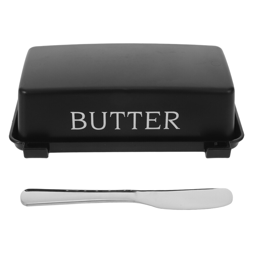 Butter Dish Holder Z Pokrywą I NożEm – Plastikowy Pojemnik Na MasłO-image