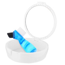 Conjunto De Portátil Para Dentadura Com Escova E Suporte