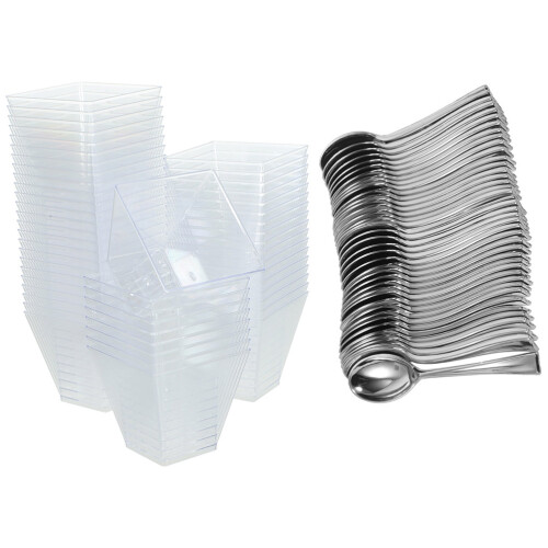 25 Puddingbekers 60 Ml Transparant Met Voor Cake En Yoghurt 1