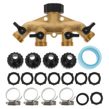 1 Set Messing 4- Schlauchadapter Gartenschlauchverteiler 3/4 Zoll