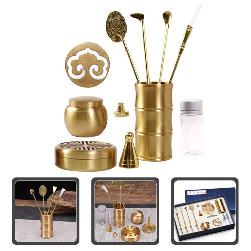 1 Set Messing Räucherkegel Mit Löffel Bürste 2