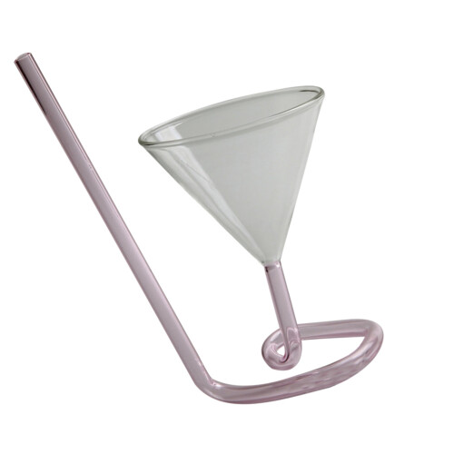 Para Cocktail Com Taça De Vinho (Rosa)