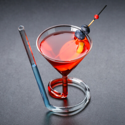 Para Cocktail Com Taça De Vinho (Rosa) 2