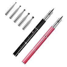 2 Pezzi Kit Manicure Penna Pittura 5 Testine Rosa+