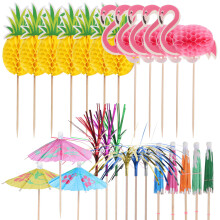 140Pcs Colorful Paper Cake Picks Flamingo Dessert and Appetizer Signs