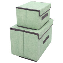 1Set Kleidung Aufbewahrungsbox Grün, Faltbar, Atmungsaktiv Mit Deckel