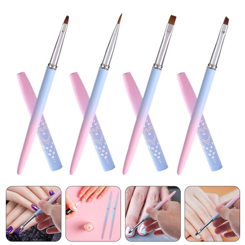 4 Pcs Pinceis Para Unhas, Gel, Desenho 2