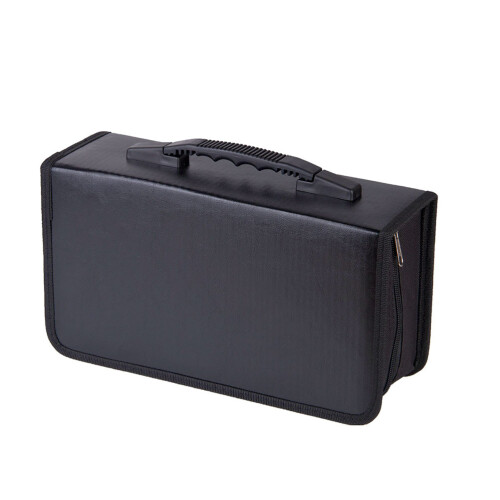 Bolsa De Armazenamento Para Cd Dvd Preta Com Para 128