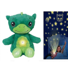 (Green frog)Ontel Star Belly Dream Lites, Stuffed Animal Night Light, Cuddly Blue Puppy