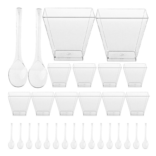 100 Transparente Dessertbecher Mit Löffeln