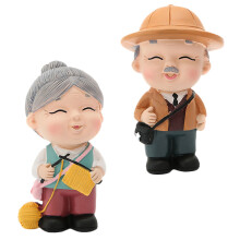 2pcs Grandpa Grandma Cake Topper Set