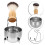 1Ensemble Kit Rasage Bol Et Brosse Bois Argenté 4