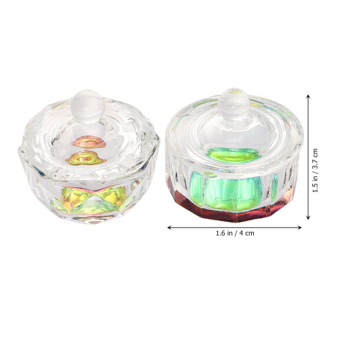 2Pcs De Transparente Com Tampas (1 Octogonal, 1 12 Lados) 1