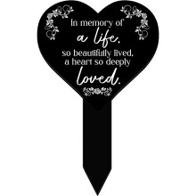 Cemetery Heart Stake In Acrilico Per Cimitero Piastra Tombale