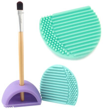 2 Unidades Organizador De Pincéis Silicone Menta Rosa