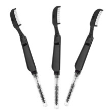 3Pcs Escova Aço Inoxidável Cílios, Sobrancelha, Pincel Dupla