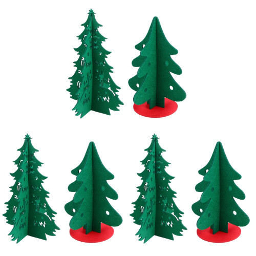 6 Unidades Enfeite Árvore Natal Simulada Decoração Escavada 1